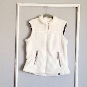 FREE COUNTRY ivory faux fur zipper vest size M